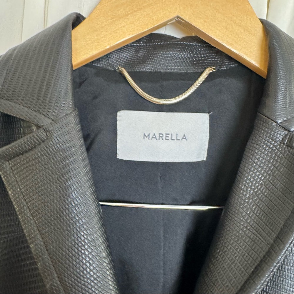 MARELLA Morfeo Snakeskin-Print Leather Blazer Size Small - Picture 8 of 10